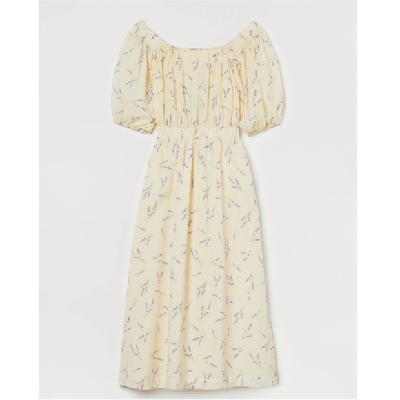 Wildflower Collection Cotton Lavender Off-the-shoulder H&M DRESS boho Medium - Picture 5 of 9